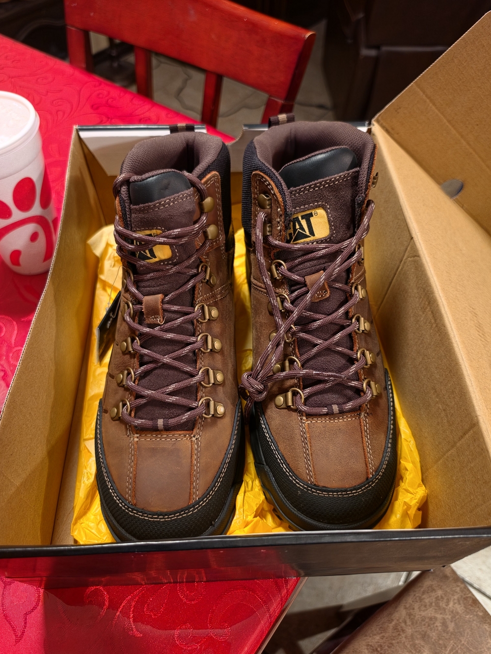 Caterpillar Men’s Waterproof Work Boots – Size 10